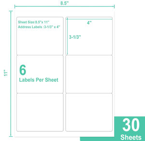 สติกเกอร์กาวในตัว ปลอดสาร BPA ขนาด 8.5x11 นิ้ว 6 ชิ้นต่อแผ่น สำหรับพิมพ์ที่อยู่จ่าหน้าบ้าน บาร์โค้ด - Product Image 2