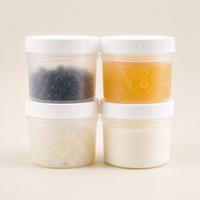 Tasse doseuse pour thé aux perles, sirop, confiture, avec bouchon à vis, pot à ingrédients pour thé au lait, contrôle des portions, finition mate, réutilisable, lot en gros