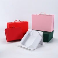 Boîte en carton, boîte magnétique, fermeture pliable, emballage plat, boîte cadeau en carton, finition mate, logo personnalisé, poignée en cuir cosmétique
