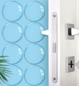 Poignée de porte Pare-chocs Autocollant Bouton de porte Bouclier mural <span class=keywords><strong>6pcs</strong></span> Rond Caoutchouc Invisible Butée de porte Signe Dollar Protecteur Mural - Product Image 3