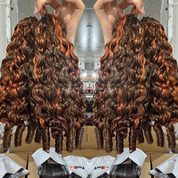 # Extensions de cheveux humains bouclés Pixie 4/350 pour tresses au crochet, avec nœuds miracle, confortables, légères et invisibles pour femmes
