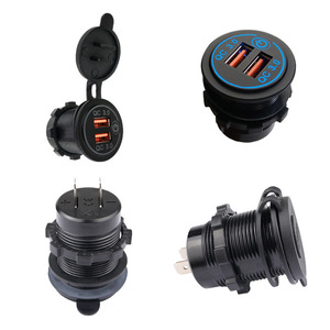 Dual Usb Car Charger 12 24V Fast Charging With <b>Touch</b> <b>Switch</b> - Product Image 2