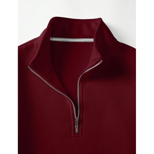 Sweat-shirt d'hiver à col zippé pour homme, coupe confortable, 100% polyester polaire, couleur unie, service OEM disponible, 300g - Product Image 6