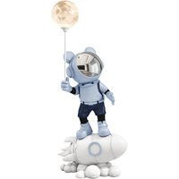 Décoration d'intérieur créative INS, grande lampe LED en forme de fusée d'astronaute, figurine en résine pour la décoration de meubles de salon, cadeaux