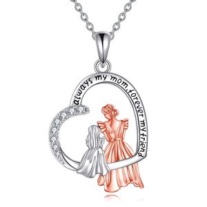 Argento Sterling 925 pregiato sempre <span class=keywords><strong>mia</strong></span> <span class=keywords><strong>mamma</strong></span> per sempre il mio amico collana di famiglia gioielli regalo per la festa della <span class=keywords><strong>mamma</strong></span> - Product Image 1