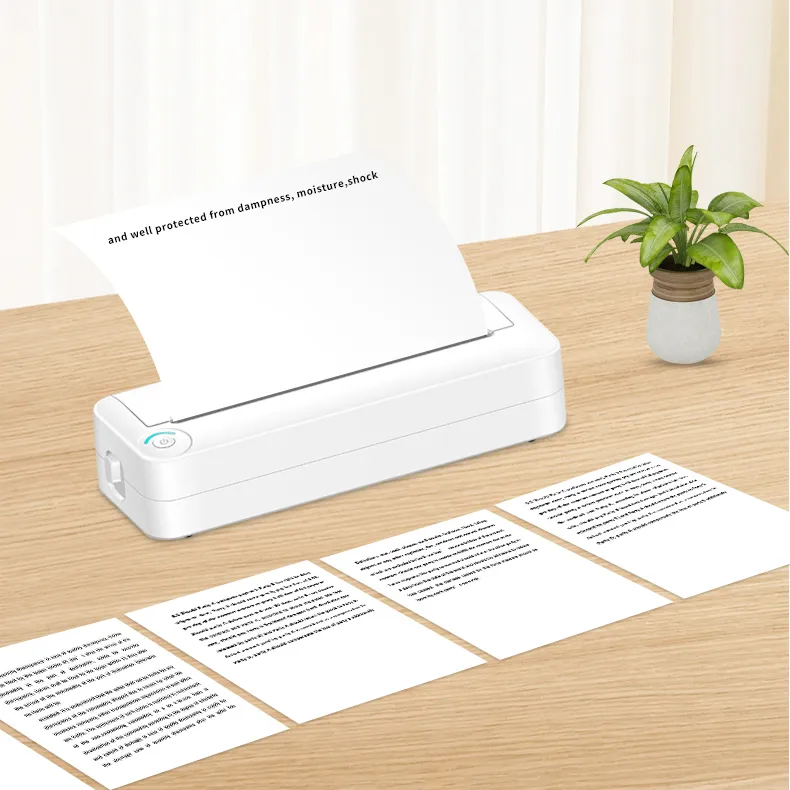 Mini imprimante A4 portable Wifi BT imprimante thermique sans fil rechargeable A4 pour bureau à domicile