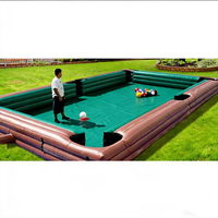 Table de billard gonflable géante pour jeu interactif de football de table, avec 16 balles, noire, pour événement sportif