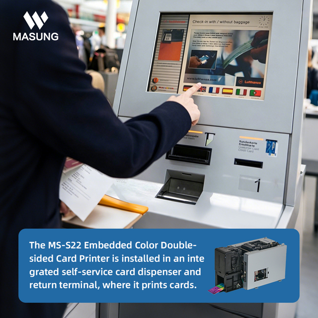 MASUNG MS-S22 Dual-sided PVC Card Printer for ID Card Student Card Loyalty Card Event Badge Customized Embedded Module for Kiosk