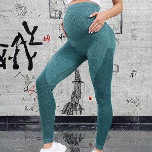 FLW Meilleures ventes Pantalon de yoga pour femme XXL taille haute uni sans couture avec effet froncé aux fesses et cordon de serrage, respirant, anti-transpiration, longueur intégrale - Product Image 3