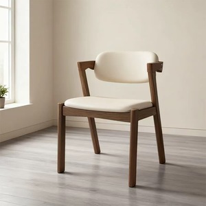 Chaise de salle à manger moderne en bois massif avec dossier, confortable pour le bureau et les loisirs, idéale pour la maison et les cafés - Product Image 1