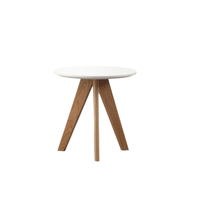 Table d'appoint ronde en bois MDF de style nordique moderne avec trois pieds pour le salon ou la station de café du bureau