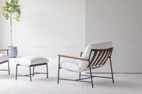Fauteuil-canapé moderne Wabi-Sabi, style japonais minimaliste, scandinave, rembourré, salon, hall, villa, hôtels, salle à manger, salon