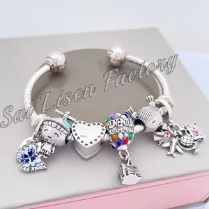 Factory 100% Real 925 Sterling Silver Charms fit pandorament Bracelets