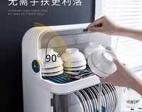 Boîte de rangement double couche pour vaisselle, organiseur de plats et de bols en plastique avec couvercle, égouttoir réglable pour armoire de cuisine