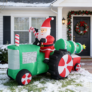 Père Noël gonflable dans un camion pour la décoration des fêtes de Noël - Product Image 3