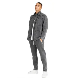 KY – pantalon de jogging en Jean extensible tissé pour homme, nouvelle mode, avec boutons, ensemble veste et pantalon