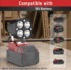 Work <b>Light</b> For Mil waukee Battery 40W Flashlight LED Flood <b>Light</b> Battery Cordless popular home <b>light</b> - Product Image 3