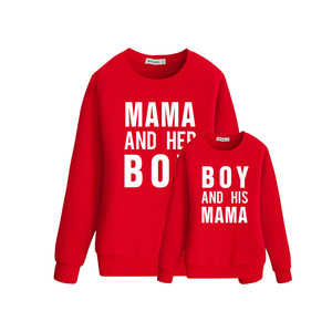 2021 moda pulóver carta cuello redondo <span class=keywords><strong>sudadera</strong></span> Casual 'mamá <span class=keywords><strong>y</strong></span> yo' estilo para mujeres niños bebés - Product Image 4