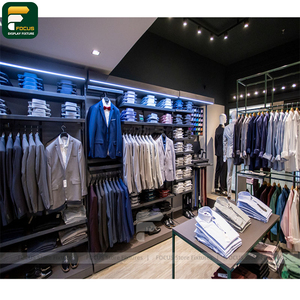 Custom Luxury Clothing Shop Garment Cabinet <b>Wall</b> Shelving Rack Cashwrap Counter Display Unit - Product Image 3