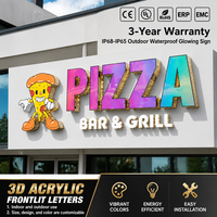 Panneau publicitaire extérieur LED pour logo de pizzeria, enseigne en acrylique, lettres lumineuses LED, enseigne lumineuse LED personnalisée