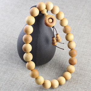 Perles en bois de cyprès Taihang Cliff, rondes de 15mm, 24 pièces, pour la fabrication de colliers, artisanat en bois - Product Image 2