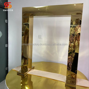 SMOOTH Factory Stainless Steel <b>Wedding</b> Arch Square Gold Mirror <b>Stand</b> for Birthday Events and Party <b>Backdrop</b> - Product Image 6
