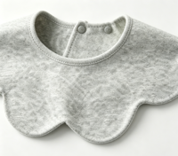 Bib Bayi Unisex 2 Lapis 100% Katun, Warna Polos, Dapat Disesuaikan, Motif Kartun, Putar 360 Derajat, Cocok untuk Makan dan Mengatasi Tumpahan