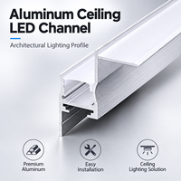 Profilé lumineux en aluminium de forme spéciale, canal LED pour éclairage indirect linéaire décoratif d'intérieur, pour plafond et mur