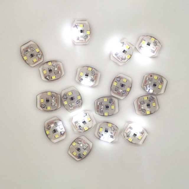 LED Shoe Light Vibration Activated Flash Button Battery Waterproof Mini High Sens. Clothing DIY Decoration Party Night Safety
