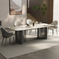 Table à manger carrée multifonctionnelle minimaliste moderne avec plateau en pierre, idéale pour les petits appartements – Fabricant d'origine