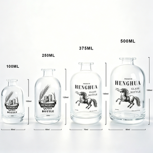Nouvelle Bouteille en Verre Super Flint de Style Nordique pour Liqueur, <span class=keywords><strong>Gin</strong></span>, Whisky, Spiritueux, Vodka, Brandy, Rhum 500ml 50cl avec Bouchon en Bois - Product Image 2