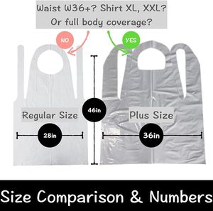 Disposable PE <b>Shrink</b> Bag Aprons Screen Printed Vest Handle for Kids-Clear <b>Plastic</b> Waterproof Smocks for Art Painting Cooking - Product Image 5