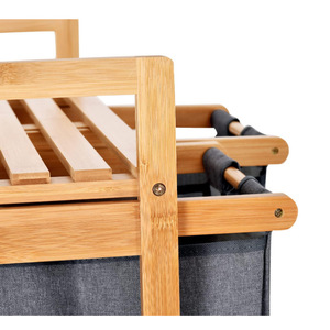 Panier en bambou à double couche personnalisable pour <span class=keywords><strong>la</strong></span> <span class=keywords><strong>maison</strong></span>, <span class=keywords><strong>la</strong></span> salle <span class=keywords><strong>de</strong></span> bain, le grand rangement pliable pour les vêtements, <span class=keywords><strong>la</strong></span> <span class=keywords><strong>literie</strong></span> et les articles divers. - Product Image 2