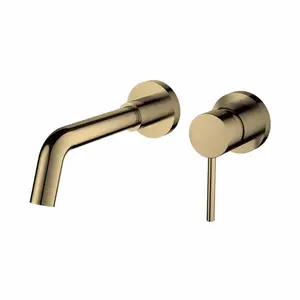 Hot-sale Brushed Gold Wall Mounted Concealed Basin Bathroom Faucet Mixer Taps