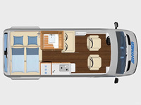 Kit de conversion de camping-car modulaire Sprinter avec toit relevable, sièges pivotants, lit 4 places et cuisine pour Mercedes W907 W906