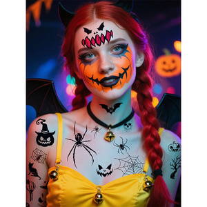 Halloween Temporary Tattoo Stickers K592 K593 K596 K597 Waterproof Face <b>Body</b> <b>Art</b> Party Makeup Decorations - Product Image 2