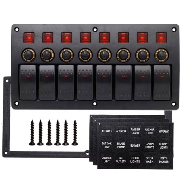 Waterproof 12V 24V Marine Boat RV Accessories Electronics Rocker Switch Panel