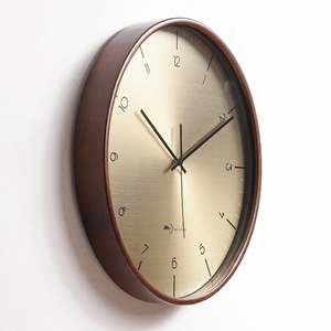 Big Modern Wall <b>Clock</b> Wood Round Luxury Custom Home Hotel Decoration - Product Image 5