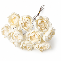 Fleurs de pivoine en bois de Sola écologiques faites à la main de 8 cm pour arrangements de mariage, bouquet de fleurs de Sola, art décoratif Wafa Home