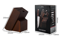 Couteaux à steak de collection de marteaux japonais en acier inoxydable de 14 pièces avec manche en bois Pakka durable