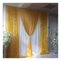 Cortina branca com lantejoulas de seda dourada, pronto para backdrop decoração de festa de casamento/frete grátis