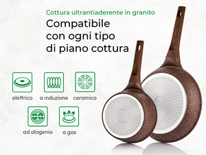 Batterie de cuisine à induction 10 pièces antiadhésive pour tous les poêles 24/28 cm avec couvercle <span class=keywords><strong>sans</strong></span> <span class=keywords><strong>PFOA</strong></span> et <span class=keywords><strong>PTFE</strong></span> aluminium granit enduit - Product Image 4