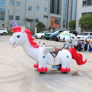 मनोरंजन पार्क खिलौने पर यांत्रिक एनिमैटोनिक यूनिकॉर्न सवारी इनडोर और आउटडोर के लिए उपयुक्त - Product Image 2
