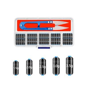 JQWQZTZZZ Ensemble de Plombs de Pêche Cylindriques 1.5g 2.0g 2.5g 3.0g 3.5g en Boîte, Matériel de Pêche Durable - Product Image 1