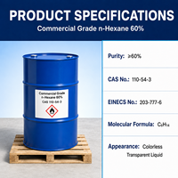Huile de solvant n-Hexane 60% CAS 110-54-3 de qualité commerciale pour la transformation industrielle générale, provenant d'un fournisseur professionnel d'hexane