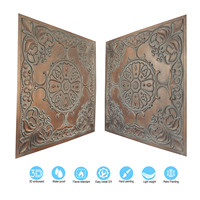 Carreaux de plafond en PVC cuivre météo embellis au design moderne Panneaux d'illustration vieillis imperméables PL71 pour application hôtelière