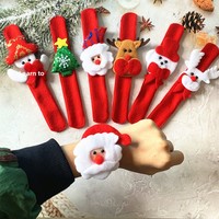 Bracelet en tissu peluche lumineux Pat-Pat Ring, style dessin animé rétro traditionnel de Noël, fait main, cadeau pour enfants, modèle Chine 02