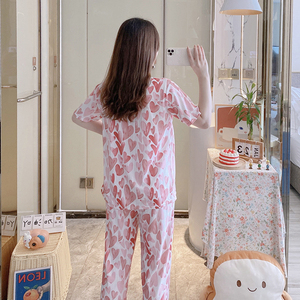 Abbigliamento da notte da donna in tre pezzi stile estivo <span class=keywords><strong>rosa</strong></span> a tre pezzi morbido elastico in vita <span class=keywords><strong>pigiama</strong></span> da donna e indumenti da notte - Product Image 6