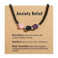 Colliers ras du cou avec pendentifs en pierres naturelles facettées : Aventurine verte, Améthyste, Quartz rose