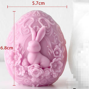 Lapin de Pâques, œuf, bougie artisanale en cire de soja mélangée 3D colorée, pour les fêtes et les bars - Product Image 6